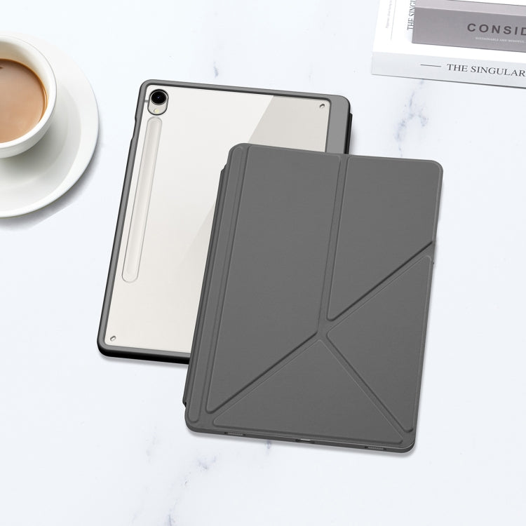 For Samsung Galaxy Tab S9 / S9 FE DUX DUCIS Magi Series Smart Leather Tablet Case(Grey)