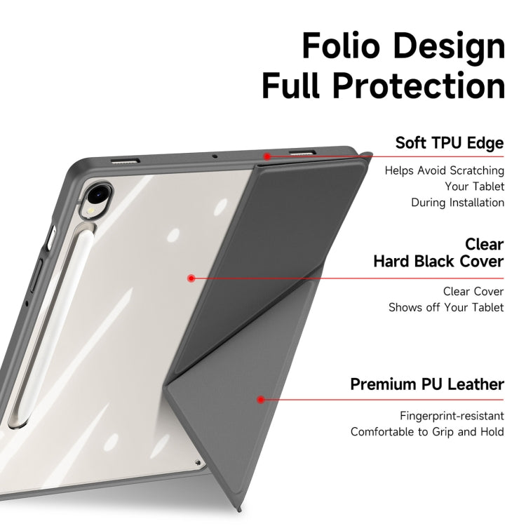 For Samsung Galaxy Tab S9 / S9 FE DUX DUCIS Magi Series Smart Leather Tablet Case(Grey)