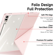 For Samsung Galaxy Tab S9+ / S9 FE+ DUX DUCIS Magi Series Smart Leather Tablet Case(Pink)