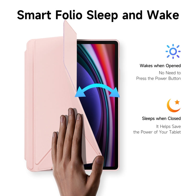 For Samsung Galaxy Tab S9+ / S9 FE+ DUX DUCIS Magi Series Smart Leather Tablet Case(Pink)