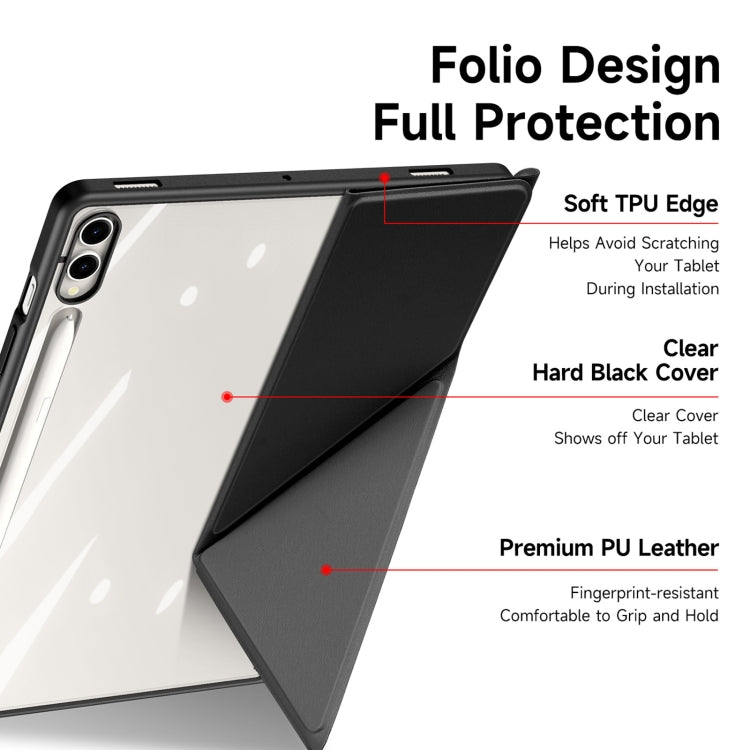 For Samsung Galaxy Tab S10+ DUX DUCIS Magi Series Smart Leather Tablet Case(Black)