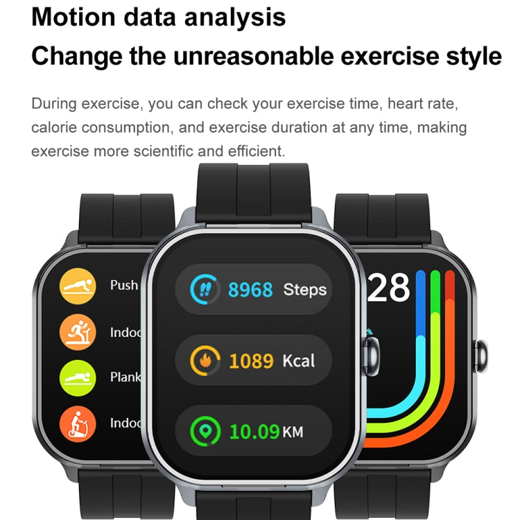 D8 Pro 2.01 inch 2 in 1 Bluetooth Earphone Steel Strap Smart Watch, Support NFC with Cover(Space Grey)