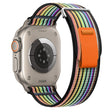 For Apple Watch Ultra 2 49mm Dual-Section Loop Nylon Watch Band(Black Rainbow) - Watch Bands by PMC TechLife | Online Shopping South Africa | PMC TechLife | Buy Now Pay Later Mobicred