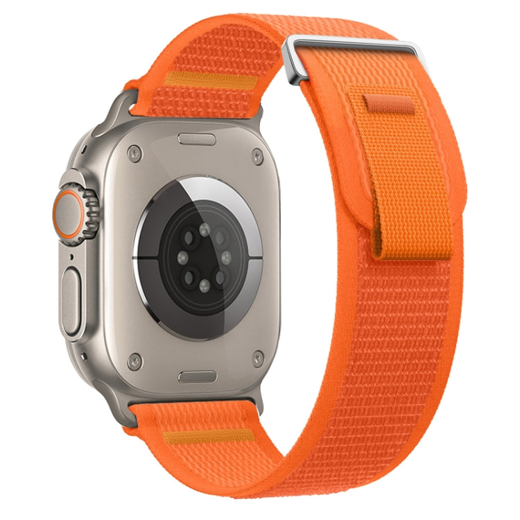 For Apple Watch Ultra 2 49mm Dual-Section Loop Nylon Watch Band(Orange)