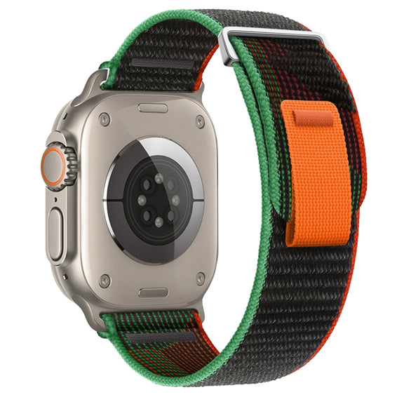 For Apple Watch Ultra 49mm Dual-Section Loop Nylon Watch Band(Black Unity)