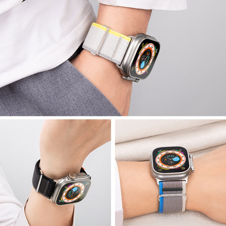 For Apple Watch Ultra 49mm Dual-Section Loop Nylon Watch Band(White Rainbow)