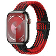 For Apple Watch Series 9 41mm Slim Magnetic Buckle Nylon Braided Watch Band(Z Pattern Black Red) - free shipping - PMc TechLife - Order now!
