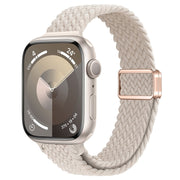 For Apple Watch SE 2022 40mm Slim Magnetic Buckle Nylon Braided Watch Band(Starlight)
