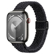 For Apple Watch SE 44mm Slim Magnetic Buckle Nylon Braided Watch Band(Black Grey) - free shipping - PMc TechLife - Order now!