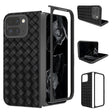 For Google Pixel 9 Pro Fold Black Frame Woven Texture PU Phone Case(Black) - Google Cases by PMC TechLife | Online Shopping South Africa | PMC TechLife | Buy Now Pay Later Mobicred