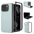 For Google Pixel 9 Pro Fold Black Frame Woven Texture PU Phone Case(Light Green) - Google Cases by PMC TechLife | Online Shopping South Africa | PMC TechLife | Buy Now Pay Later Mobicred