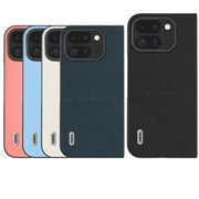 For Google Pixel 9 Pro Fold ABEEL Genuine Leather Wave Black Edge Phone Case(Black)