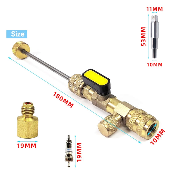 19pcs / Set Air Conditioning Valve Core Remover with Wrench(Gold)