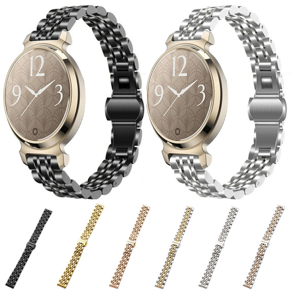 For Garmin Lily 2 Seven-beads 14mm Stainless Steel Watch Band(Vintage Gold)