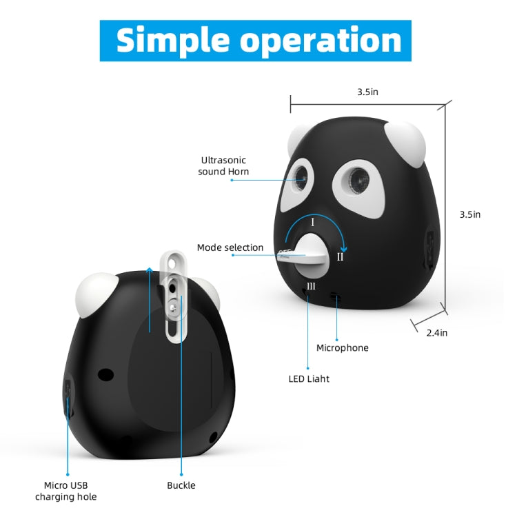 Outdoor Powerful Ultrasonic Bark Stopper Dog Training Device(Black)