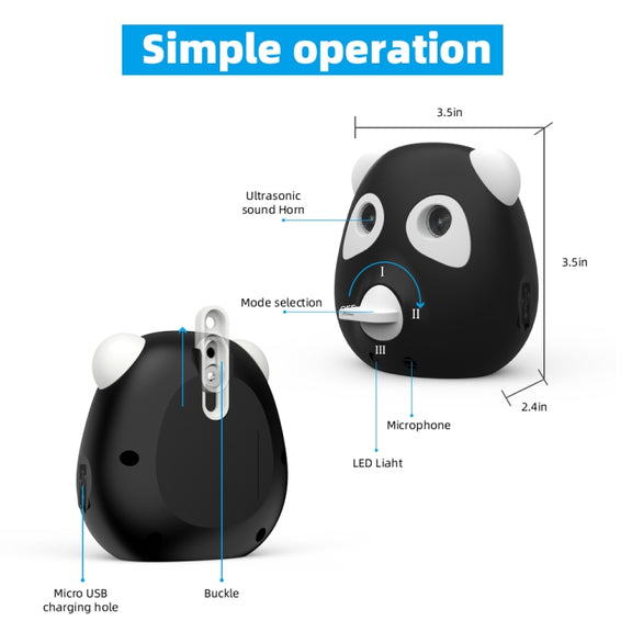 Outdoor Powerful Ultrasonic Bark Stopper Dog Training Device(Black)