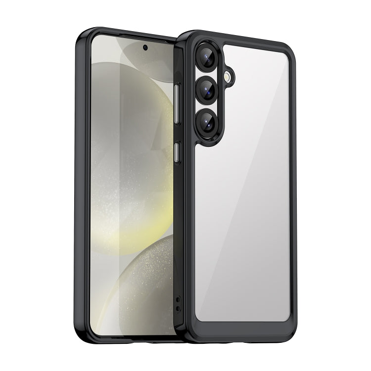 For Samsung Galaxy S25+ 5G Colorful Series Acrylic Hybrid TPU Phone Case(Black)