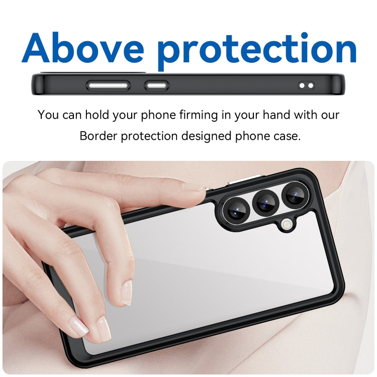 For Samsung Galaxy S25+ 5G Colorful Series Acrylic Hybrid TPU Phone Case(Black)