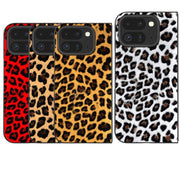 For Google Pixel 9 Pro Fold Black Frame Leopard Full Coverage Phone Case(Red Leopard)