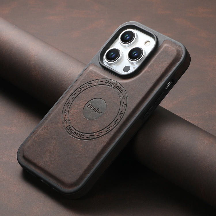 For iPhone 16 Plus Denior A13 Skin Feel MagSafe Phone Case(Brown)
