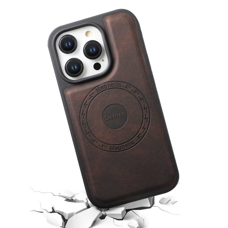 For iPhone 16 Plus Denior A13 Skin Feel MagSafe Phone Case(Brown)