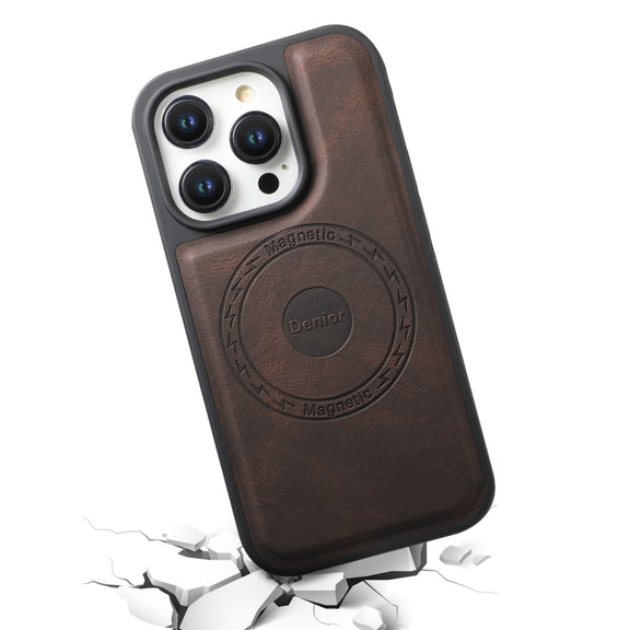 For iPhone 16 Plus Denior A13 Skin Feel MagSafe Phone Case(Brown)