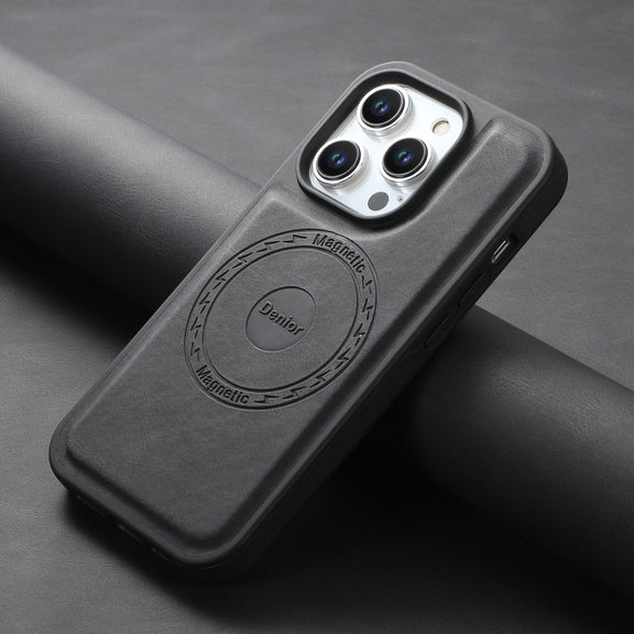 For iPhone 16 Plus Denior A13 Skin Feel MagSafe Phone Case(Black)
