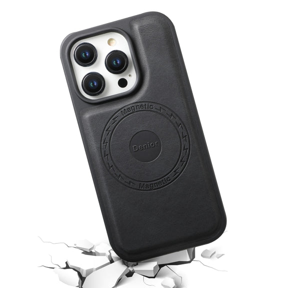 For iPhone 16 Plus Denior A13 Skin Feel MagSafe Phone Case(Black)