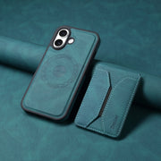 For iPhone 16 Denior D17 Skin Feel MagSafe Detachable Card Slot Phone Case(Blue)