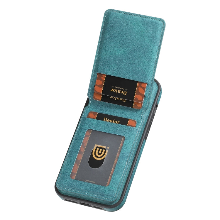 For iPhone 16 Denior D17 Skin Feel MagSafe Detachable Card Slot Phone Case(Blue)