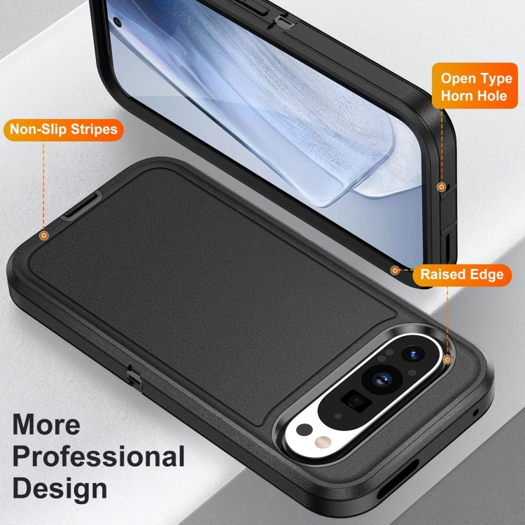 For Google Pixel 9 Pro Life Water-resistant Rugged PC + Silicone Phone Case(Black)