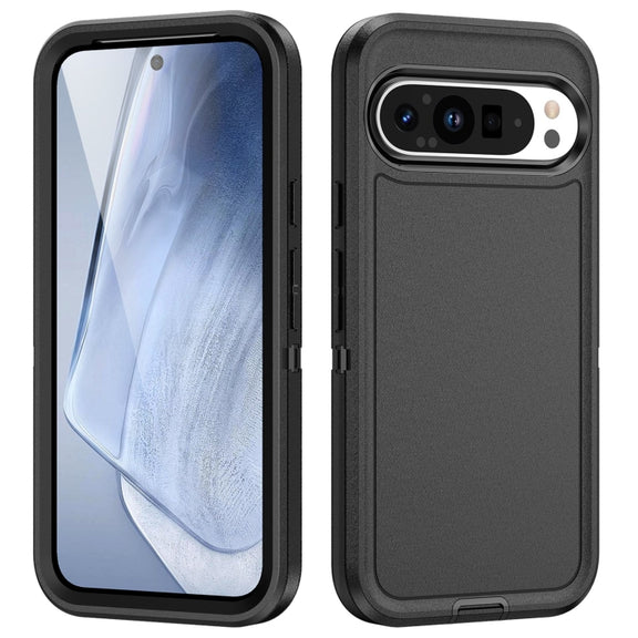 For Google Pixel 9 Pro Life Water-resistant Rugged PC + Silicone Phone Case(Black)