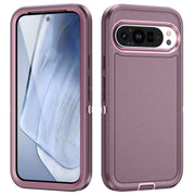 For Google Pixel 9 Pro Life Water-resistant Rugged PC + Silicone Phone Case(Purple + Pink)