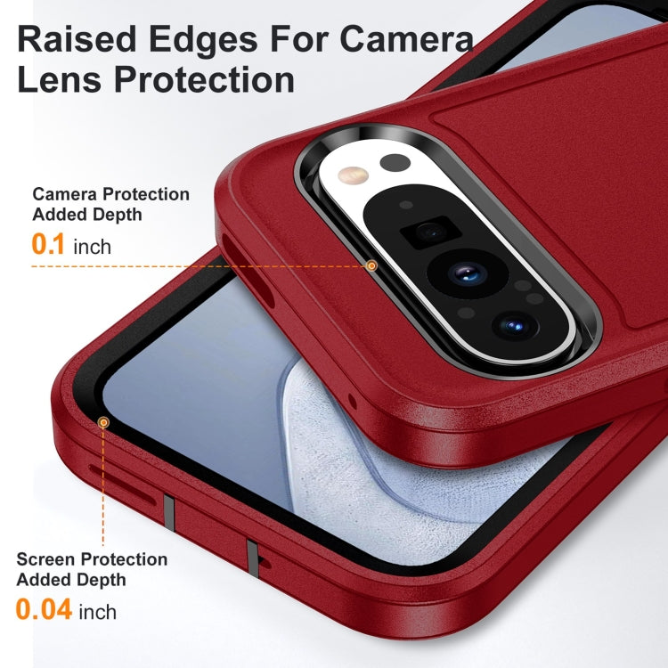 For Google Pixel 9 Life Water-resistant Rugged PC + Silicone Phone Case(Red + Black)