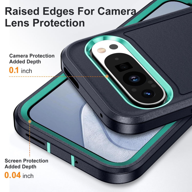 For Google Pixel 9 Life Water-resistant Rugged PC + Silicone Phone Case(Dark Blue + Light Blue)