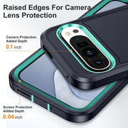 For Google Pixel 9 Life Water-resistant Rugged PC + Silicone Phone Case(Dark Blue + Light Blue)