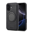 For iPhone 16 Denior A14 Skin Feel Rotating Holder MagSafe Phone Case(Black) - iPhone 16 Cases by Denior | Online Shopping South Africa | PMC TechLife | Buy Now Pay Later Mobicred