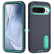 For Google Pixel 9 Rugged PC + Silicone Phone Case with Holder(Dark Blue+Light Green) - Google Cases by PMC TechLife | Online Shopping South Africa | PMC TechLife | Buy Now Pay Later Mobicred
