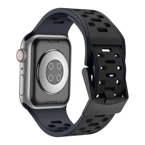 For Apple Watch Ultra 2 49mm Meteorite Two-color Silicone Watch Band(Grey Black)