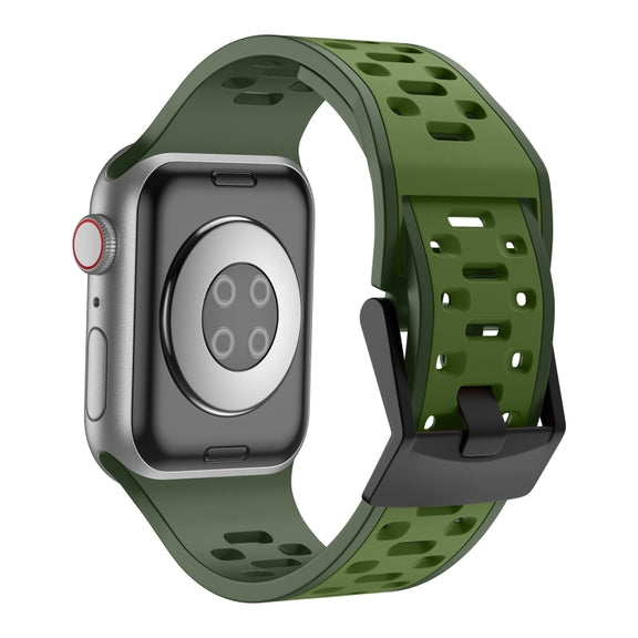For Apple Watch Ultra 49mm Meteorite Two-color Silicone Watch Band(Army Green)