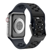 For Apple Watch Series 8 45mm Meteorite Two-color Silicone Watch Band(Grey Black)
