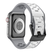 For Apple Watch Series 6 44mm Meteorite Two-color Silicone Watch Band(Grey White)