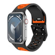 For Apple Watch Series 3 42mm Meteorite Two-color Silicone Watch Band(Black Orange) - free shipping - PMc TechLife - Order now!