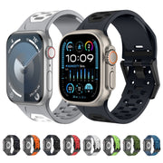 For Apple Watch Ultra 2 49mm Meteorite Two-color Silicone Watch Band(Grey Black)