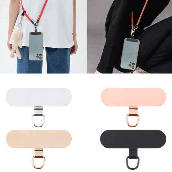 Oval Metal Mobile Phone Lanyard Fixing Gasket(Silver)