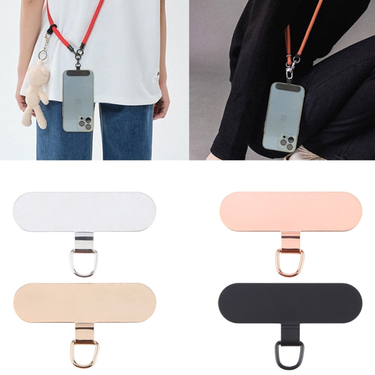 Oval Metal Mobile Phone Lanyard Fixing Gasket(Silver)