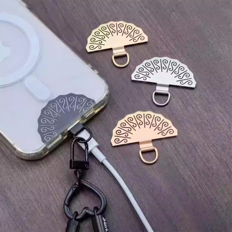 Fan-shaped Metal Mobile Phone Lanyard Fixing Gasket(Silver)