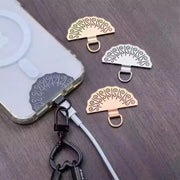 Fan-shaped Metal Mobile Phone Lanyard Fixing Gasket(Gold)