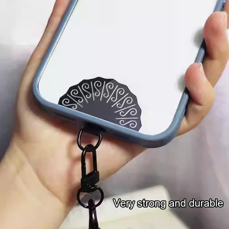 Fan-shaped Metal Mobile Phone Lanyard Fixing Gasket(Silver)