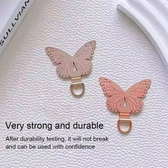 Butterfly Metal Mobile Phone Lanyard Fixing Gasket(Silver)